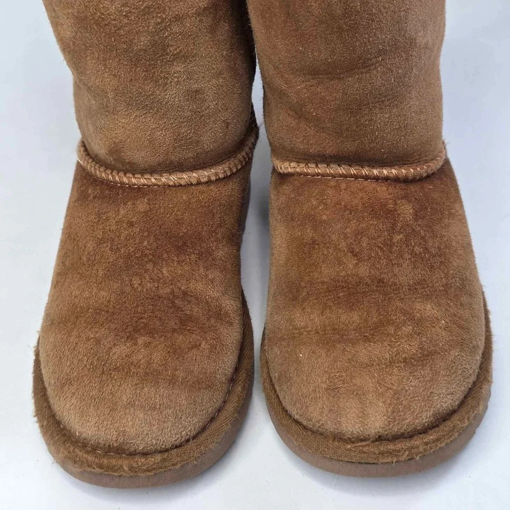 UGG Bailey Bow II Toddler Boots Size 12 Chestnut Brown Suede Sheepskin Shoes
